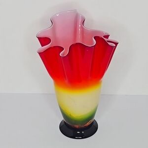Vintage Murano Handkerchief Vase 12"
